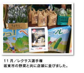11月／レクサス選手権 坂東市の野菜と共に店頭に並びました。